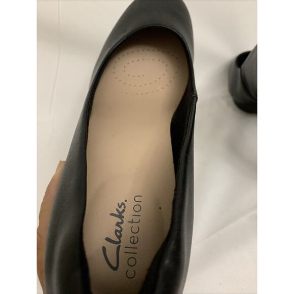 Clarks Adriel Black Platform Pumps Womens 8.5 New Slip On Heels - Picture 5 of 7